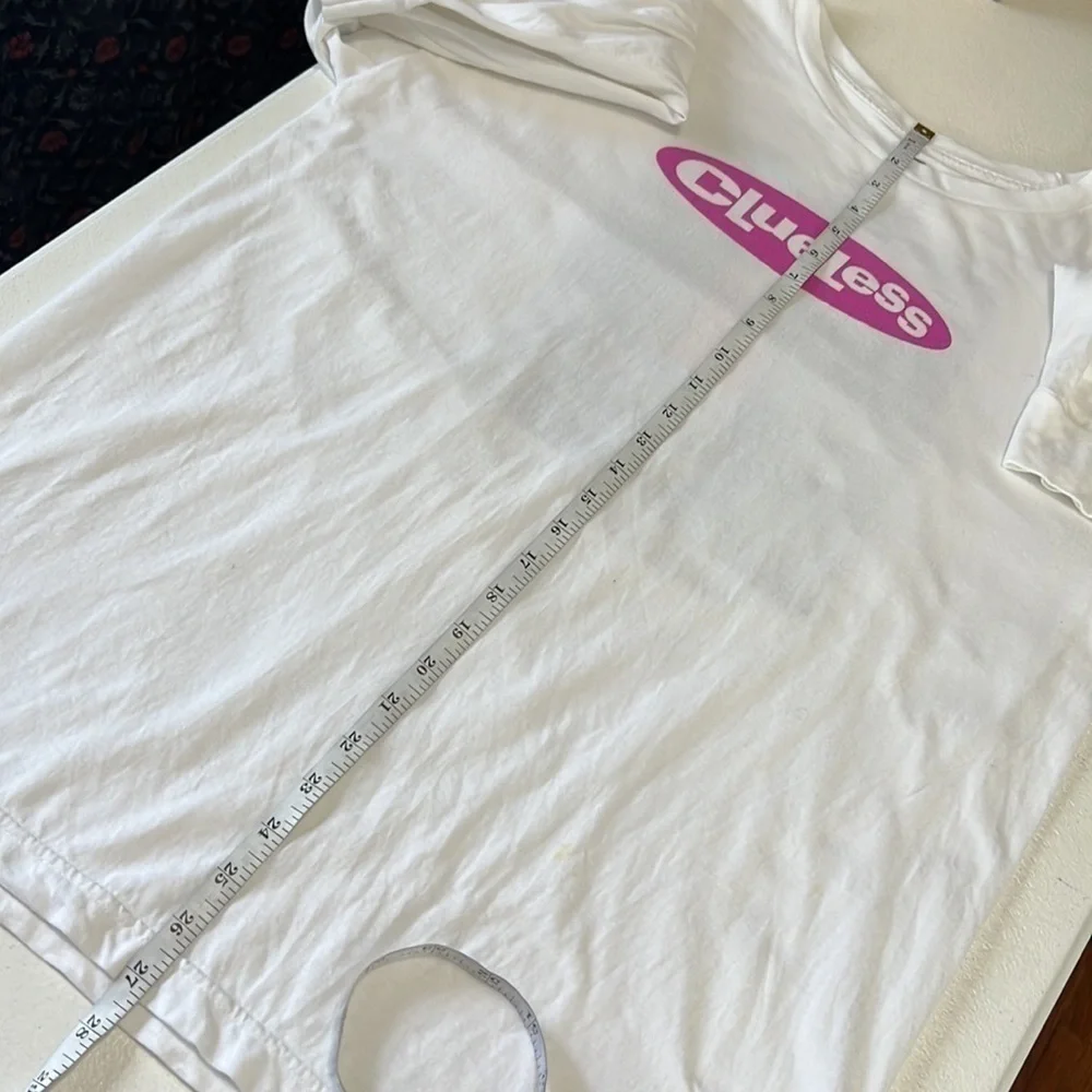 Clueless "Dionne" White Graphic Long Sleeve Tee Sz L - Picture 5 of 7